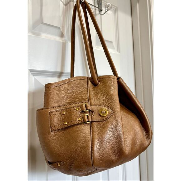 COLE HAAN - "Denny" Bronze Metallic Soft Pebble Leather Tote Shoulder Bag/Sweet! - Picture 3 of 16